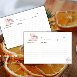 Recipe Card, Holiday Recipe Card, minimalist recipe card, Printable Recipe Card, 6x4, Recipe Card Template Simple Recipe, boho recipe