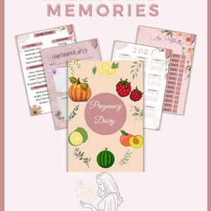 Schwangerschaft Journal / Schwangerschaft Planer / Schwangerschaft Digital Planner / Früchte /