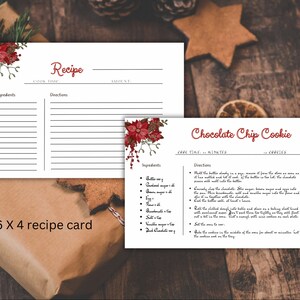 Christmas Recipe Card, Holiday Recipe Card, Christmas Trees, Printable Recipe Card, 6x4, Recipe Card Template Simple Recipe