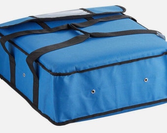 Blue Insulated Pizza Delivery Bag, Nylon, 18" x 18" x 2"Holds