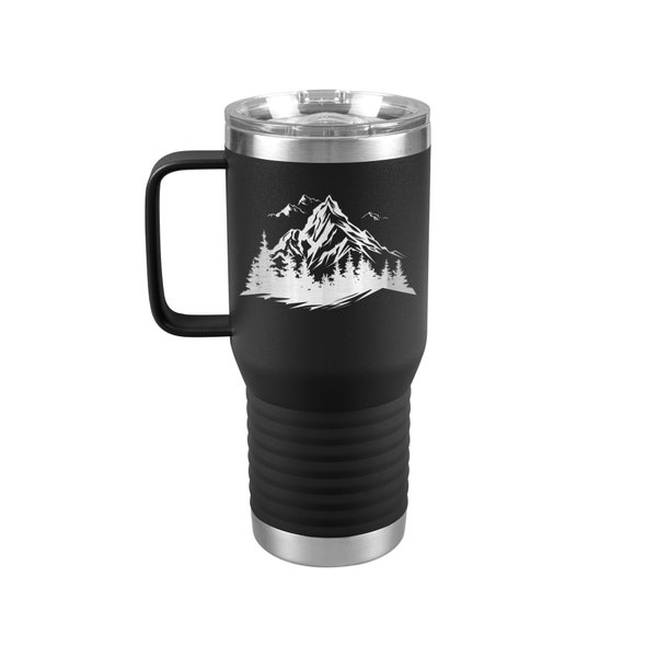 Mountain tumbler, majestic mountains, outdoor lover gift, hiking gift, nature lover gift, mountain travel mug, camping gear, wilderness cup