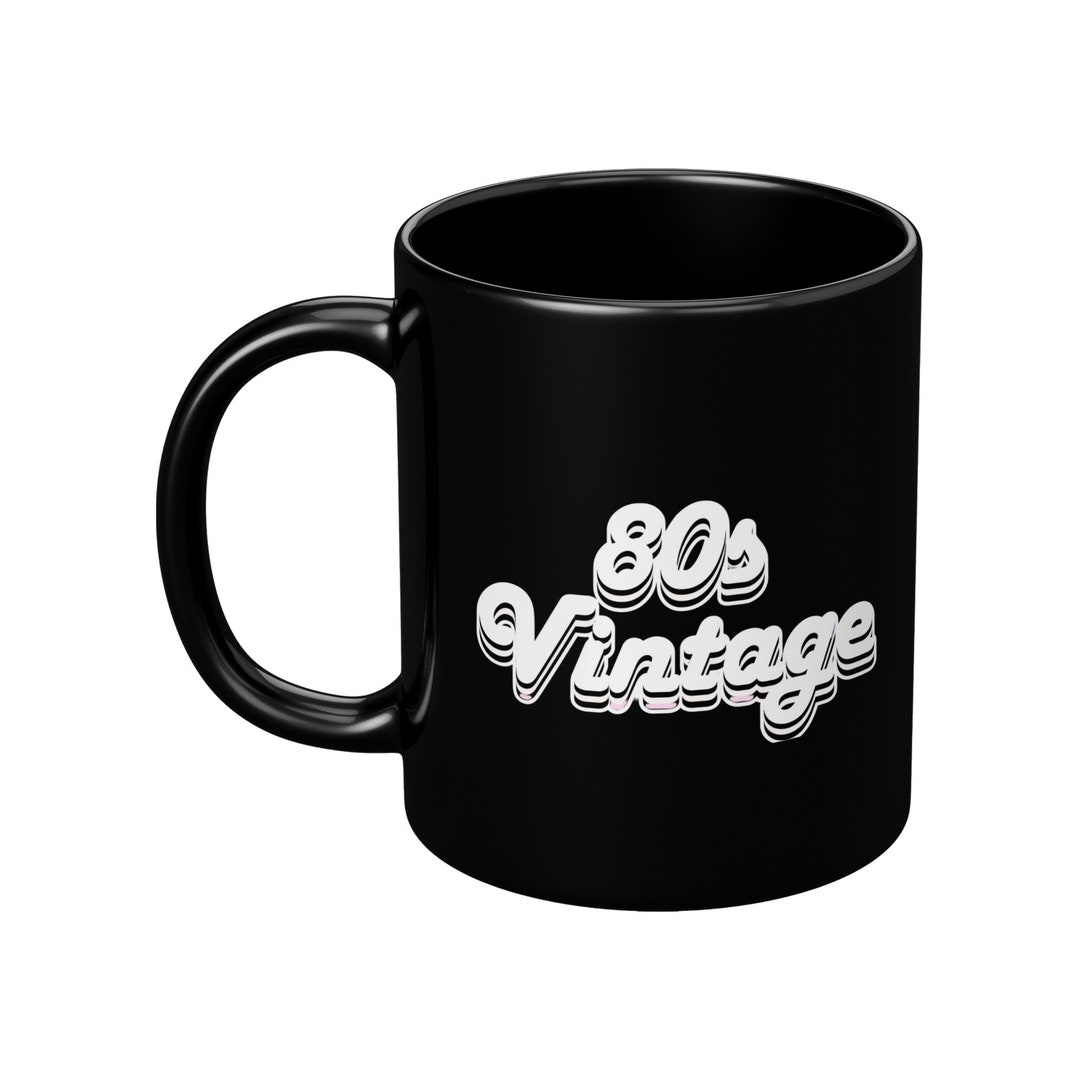 80s Vintage Mug Black Retro Mug 80s Coffee Cup Retro Home Etsy