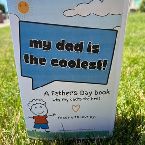 Folleto personalizado del Día del Padre / Manualidad infantil personalizada para papá / Libro de recuerdos DIY para papá / Recuerdo / Regalo del Día del Padre / Regalo de hijo