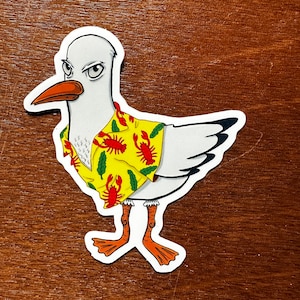 Seymour the Grumpy Seagull Sticker- Tropical Tourist