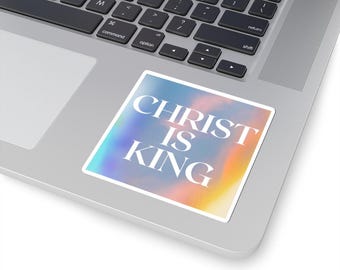 Christ Is King Sticker Christian Laptop Decal | Faith-Based Sticker | Jesus Is Lord Journal & Water Bottle Sticker Praise Worship Car God