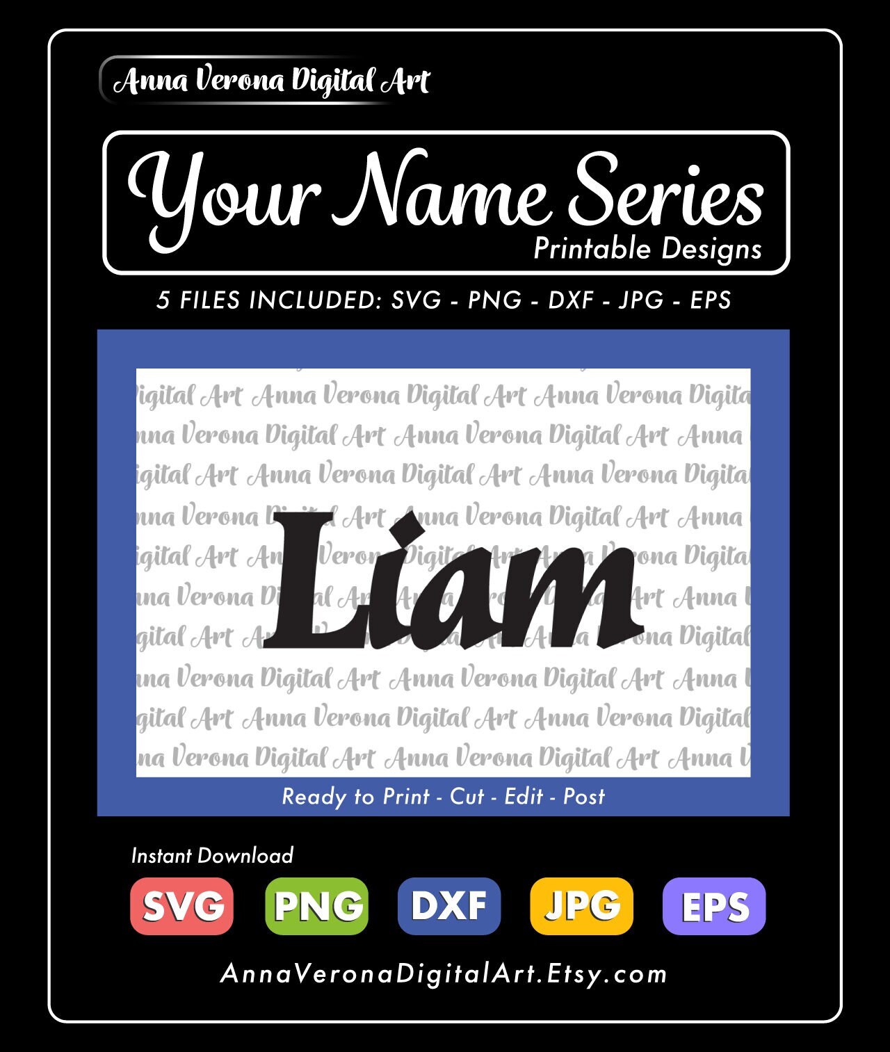 Liam Name Meaning Print Name Print Wall Art Minimalist -  Portugal