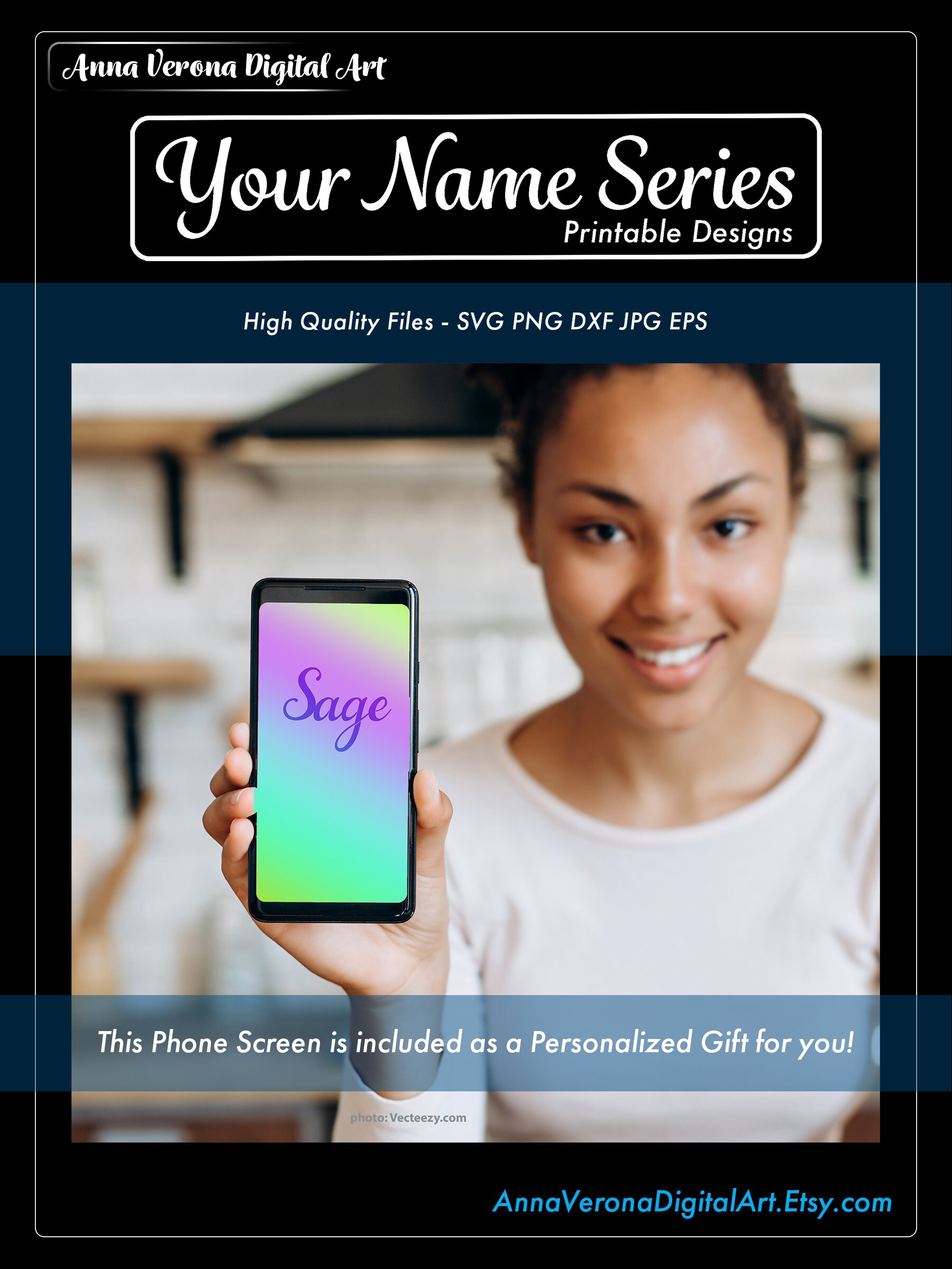 Sage Your Name Digital Art SVG PNG DXF Jpg Eps 5 High Etsy