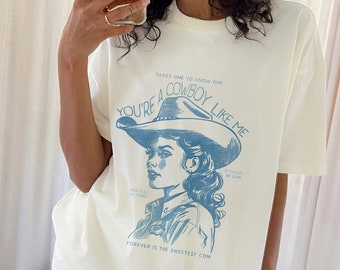 Cowboy Like Me Graphic Tee, Western Cowgirl T-Shirt, Vintage Chic Style, Coastal Cowgirl, Unisex Relaxed Graphic Tee, Folklore, Evermore Era