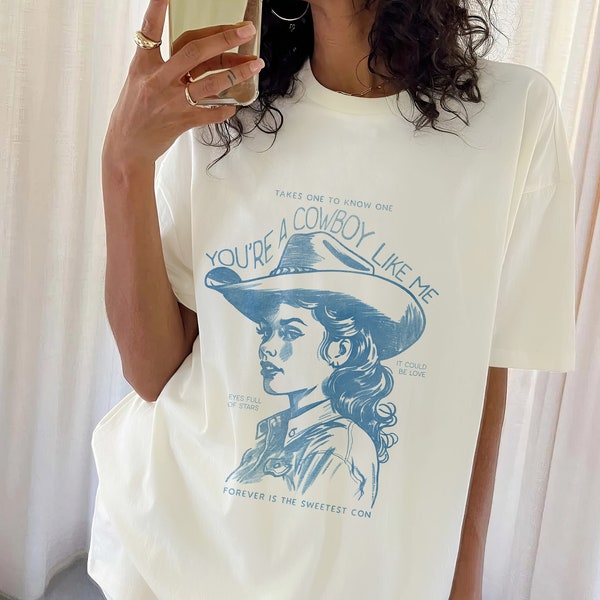 Cowboy Like Me Graphic Tee, Western Cowgirl T-Shirt, Vintage Chic Style, Coastal Cowgirl, Unisex Relaxed Graphic Tee, Folklore, Evermore Era