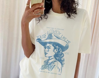 Cowboy Like Me Graphic Tee: Retro Western Cowgirl T-Shirt