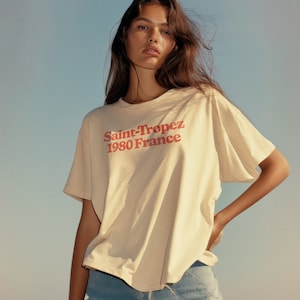 Saint Tropez 1980 France Graphic Tee - Vintage Graphic T-Shirt French Riviera T-Shirt, Retro Beachwear Style, NEW LISTING