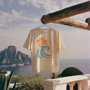 Positano Italy Surf Shirt, Italian Summer Graphic Tee, Coastal Beach T Shirt, Retro Surf Tee, Mediterranean Vacation Shirt, Italy Travel Tee image 4