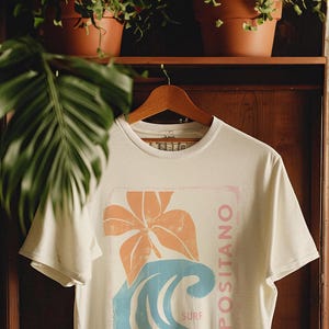 Positano Italy Surf Shirt, Italian Summer Graphic Tee, Coastal Beach T Shirt, Retro Surf Tee, Mediterranean Vacation Shirt, Italy Travel Tee image 6