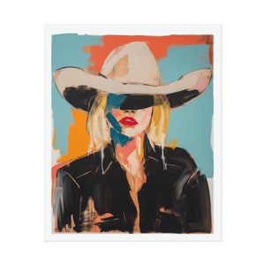 Abstract Cowgirl Art Print: Colorful Western Desert Decor image 7