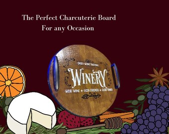 Rustic Pub Style Charcuterie Board/Winery serving platter/Wooden serving platter/Party Platter/Rustic Decor/Gastropub Platter