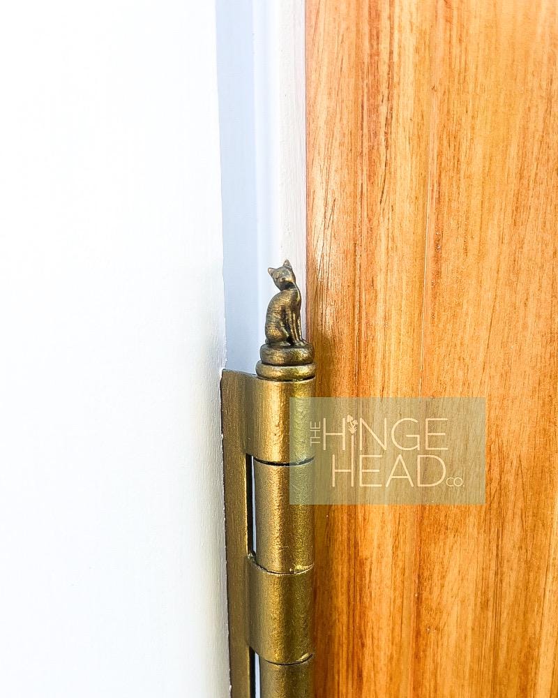 3-Piece Brass Bird Magnetic Hinge Head Toppers - Decorative Magpie Hinge Covers For Home Decor