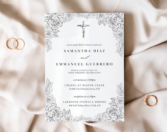 Invitación de boda católica