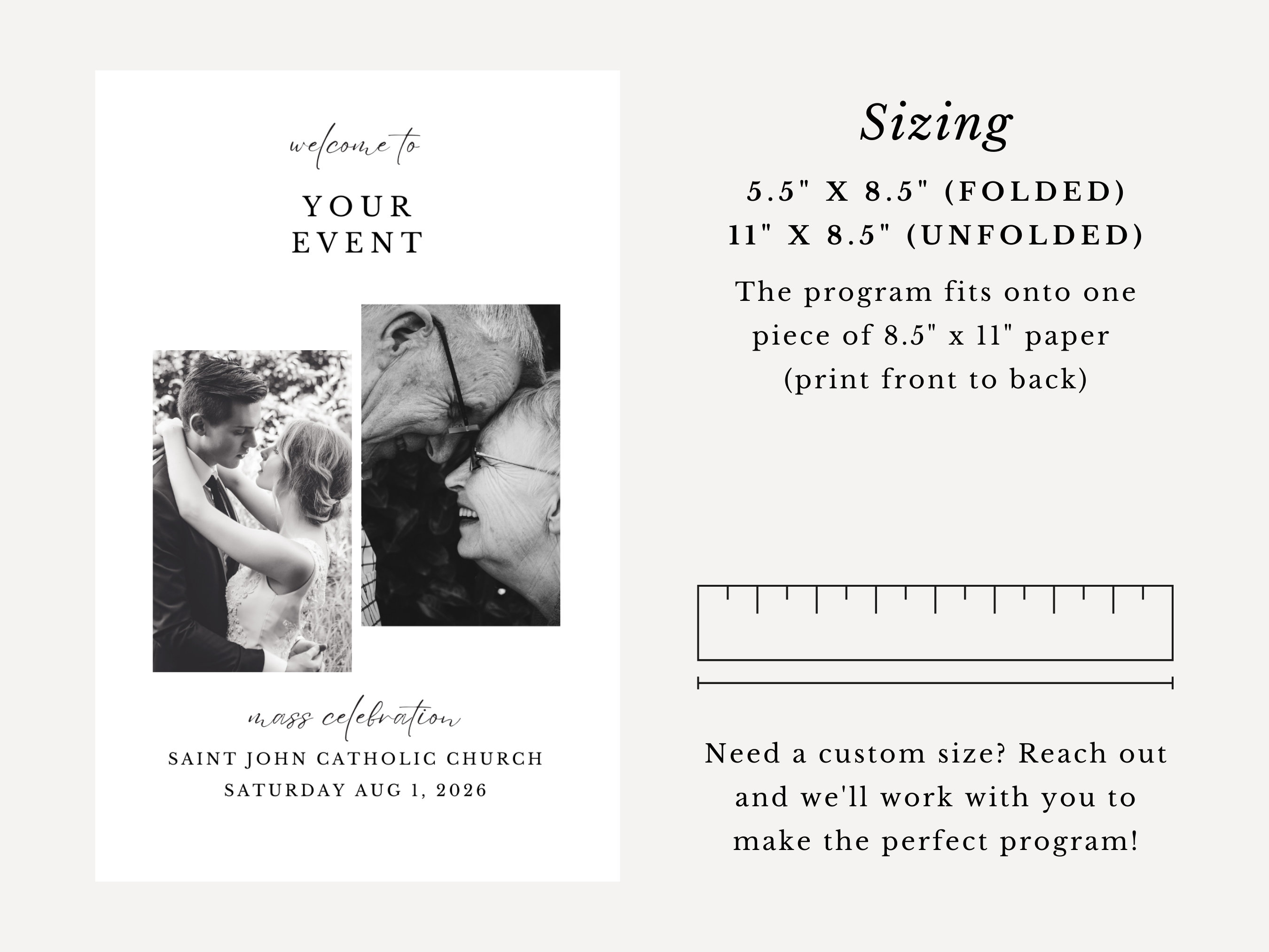 Large Bifold Program Standard Catholic Mass Bifold Program - Customizable Template Canva - Etsy