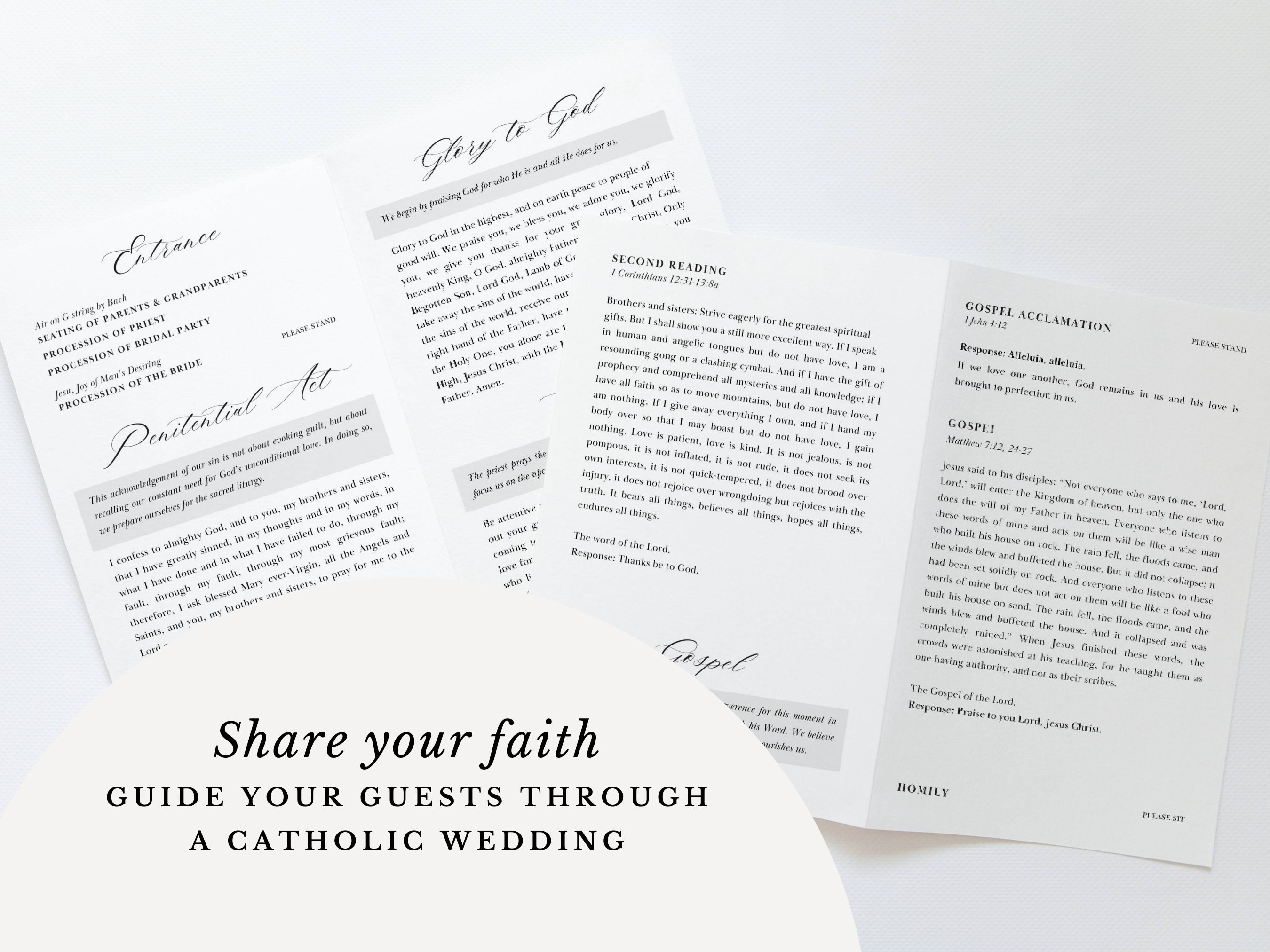 Catholic Wedding Program Template: Full Mass & Lasso Tradition - Etsy