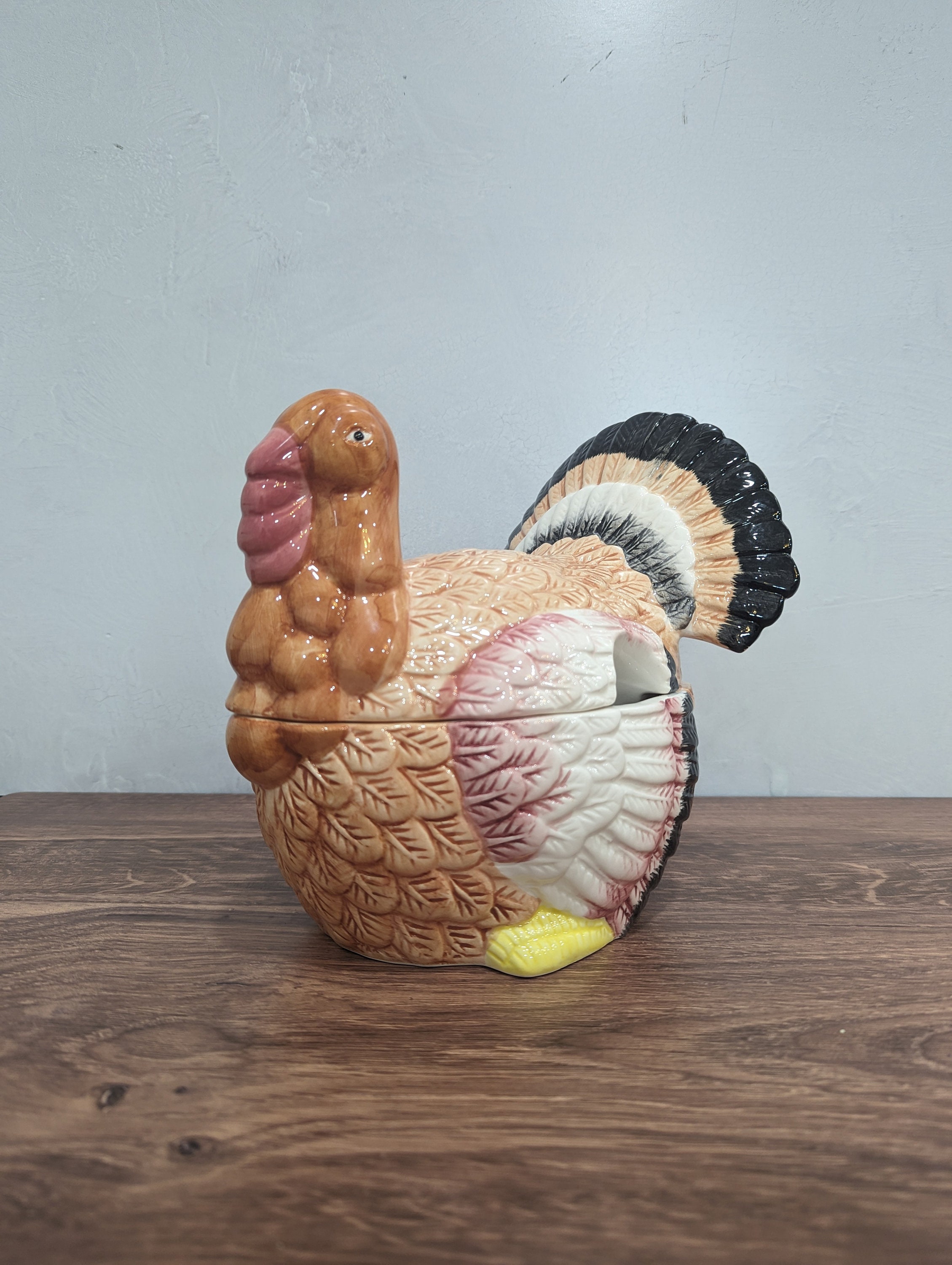 Vintage Turkey Gravy Boat Soup Tureen Ceramic Christmas Etsy