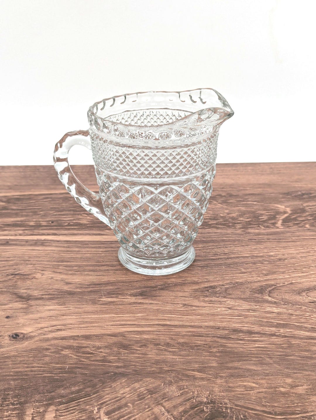 Pint Pitcher From Anchor Hocking's Wexford Line - Small Double Diamond ...