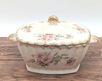 Golden Ware by Sebring USA Wild Rose Pattern Casserole Dish