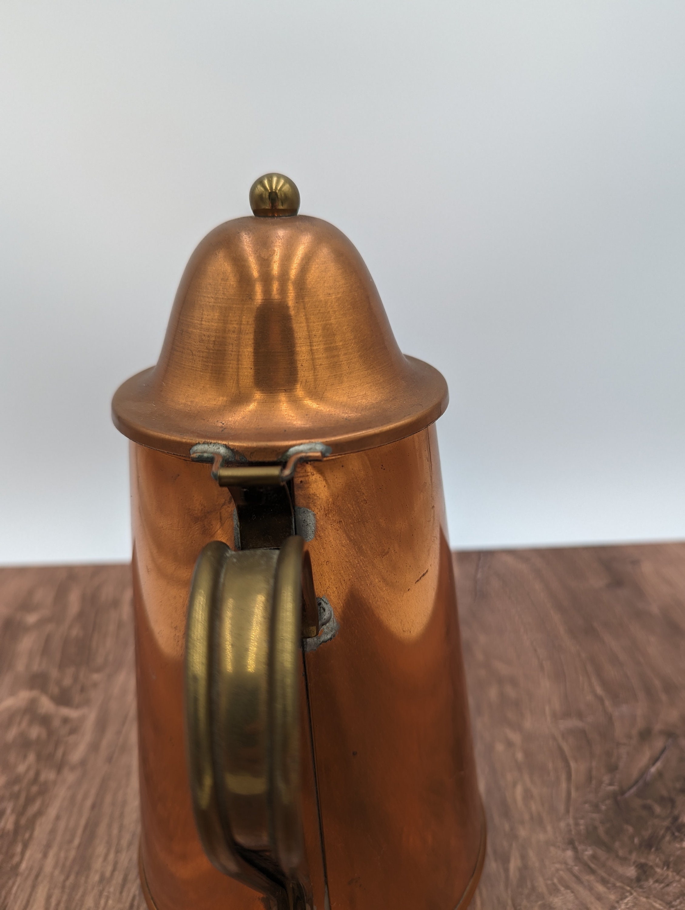 Vintage Midcentury Copper Stove Top Style Coffee Tea Maker Pot With