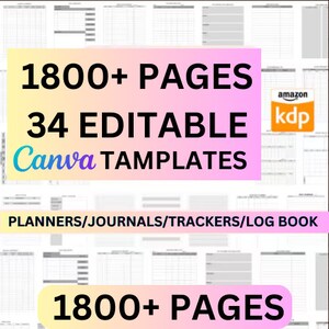 Canva 1800+ Business planners - KDP - Transform Your Business with Canva's Time-Saving notion Templates, Minimalist Weekly Planner Pages