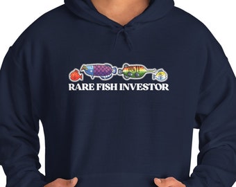 Rare Fish Investor WiiPlay Funny Hoodie, Funny Fish Hoodie, Sigma Grindset, Investor Gift, Fishing Gift, Gag Gift For Him, Funny Meme Hoodie