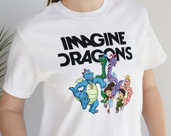 Dragon Tales Imagine Dragons Funny Shirt, 90s Cartoon Shirt PBS Kids, Parody Shirt, Imagine Dragons Tee, Rock Band Shirt, Funny Meme T-shirt