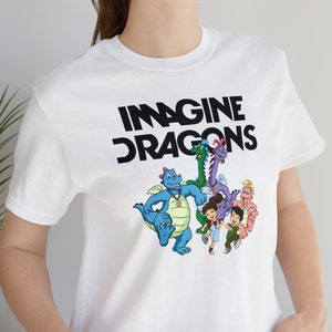 90er Jahre Drachen-T-Shirt, 90er Jahre Cartoon Shirt, PBS Kinder, Parodie Shirt, Drachen-T-Shirt, Rockband-Shirt, lustiges Meme-T-Shirt