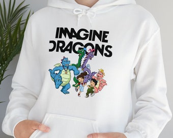 Dragon Tales Imagine Dragons Funny Hoodie, 90s Cartoon Parody Hoodie, Imagine Dragons Hoodie, Rock Band Hoodie, Funny Meme Sweatshirt Hoodie