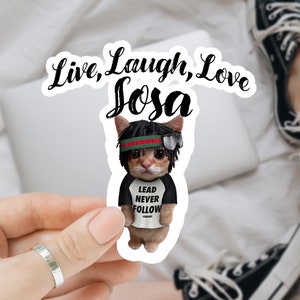 Pegatina de vinilo Live Laugh Love Sosa, pegatina para portátil de gato lindo Chief Keef, pegatina de botella de agua, pegatina de hidrofrasco impermeable, pegatinas divertidas
