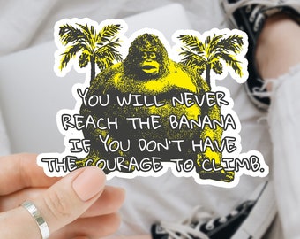 Funny Monkey Matte Vinyl Sticker, Water bottle Sticker, Water proof Cup Sticker, Hydroflask Sticker, Laptop Sticker, Funny Stickers