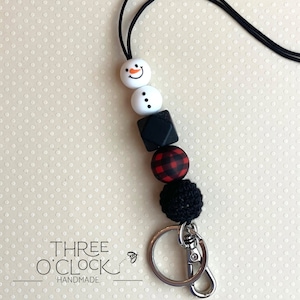 Snowman Lanyard • Teacher Lanyard • Key Lanyard • Card Lanyard • ID Lanyard • Keyring • Christmas Lanyard
