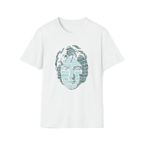 Calligramme John Lennon Musique | T-shirt unisexe de style doux | Embrassez votre ambiance