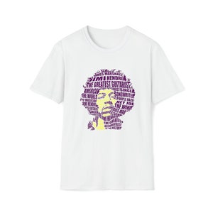 Calligram Jimmy Hendrix | Unisex Soft Style Tee T-Shirt | Embrace Your Vibe