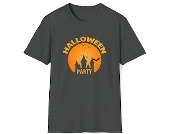 Halloween Party Bats Castle | Unisex Soft Style Tee T-Shirt | Embrace Your Vibe