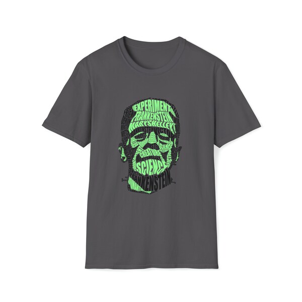 Calligramme Word Design Frankenstein | -shirt unisexe doux de style t-shirt | Adoptez votre ambiance