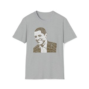 Calligram Barack Obama President | Unisex Soft Style Tee T-Shirt | Embrace Your Vibe