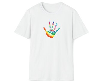 Hippie Earth Peace Designs Tie Dye Peace Hand | Unisex Soft Style T-Shirt | Embrace Your Vibe