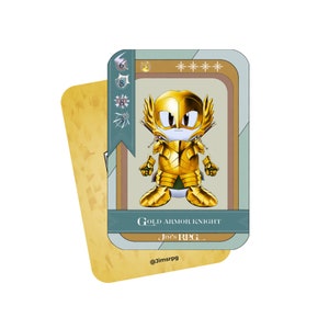 5 Gold Armor Knight Jim Cards for Magic the Gathering and/or collecting