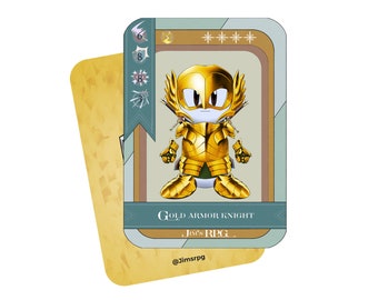 5 Gold Armor Knight Jim Cards for Magic the Gathering and/or collecting