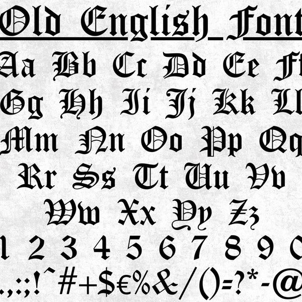 OLD ENGLISH FONT Svg, Old English Alphabet Svg, Old English Letters Svg, Gothic Font Svg, Font Svg, Alphabet Svg, Font Svg for Cricut