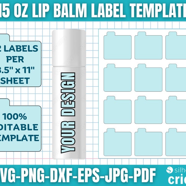 Lip Balm Label Template, Lip Balm Labels, Lip Balm Wrap Packaging, Sublimation Template, Lip Balm Sticker, Template Svg