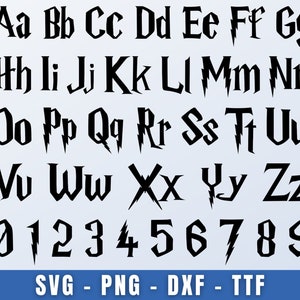 Potter Font SVG TTF, Wizard Font Svg, Magic Font Svg, Halloween Font, Potter Alphabet Svg, Potter Letters Svg, Svg Files for Cricut