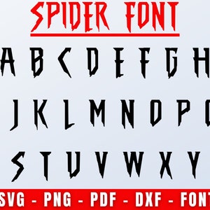 Spider Font, Spider Font SVG, Spider Alphabet SVG, Spider Letters, Hero Alphabet, Hero Font, Birthday Font, Svg Files for Cricut