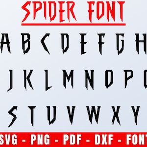 Fuente Spider, Fuente Spider SVG, Alfabeto Spider SVG, Letras de Araña, Alfabeto de Héroe, Fuente de Héroe, Fuente de Cumpleaños, Archivos Svg para Cricut