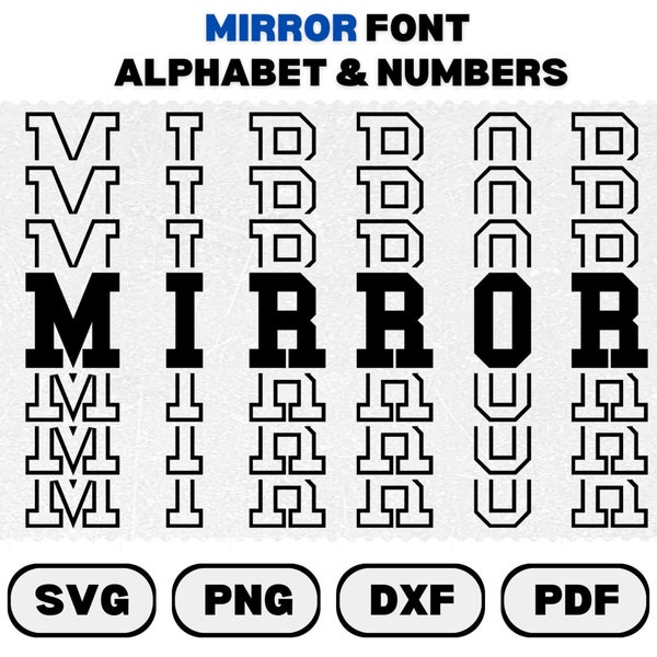 Mirror Font SVG, Stacked Font SVG, Sports Font SVG, Stacked Alphabet, Stacked Letters, Font Svg, Alphabet Svg Cut Files for Cricut