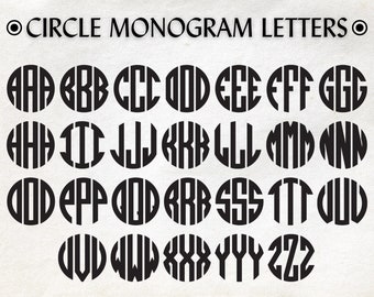 Circle Monogram Letters SVG, Circle Monogram, Monogram Alphabet, Monogram Letters, Monogram Font, Monogram Svg, Svg Cut Files for Cricut